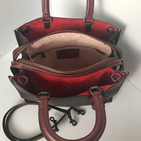 Coach Rogue Burgundy Satchel Bag - Picture 4 of 8